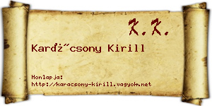 Karácsony Kirill névjegykártya